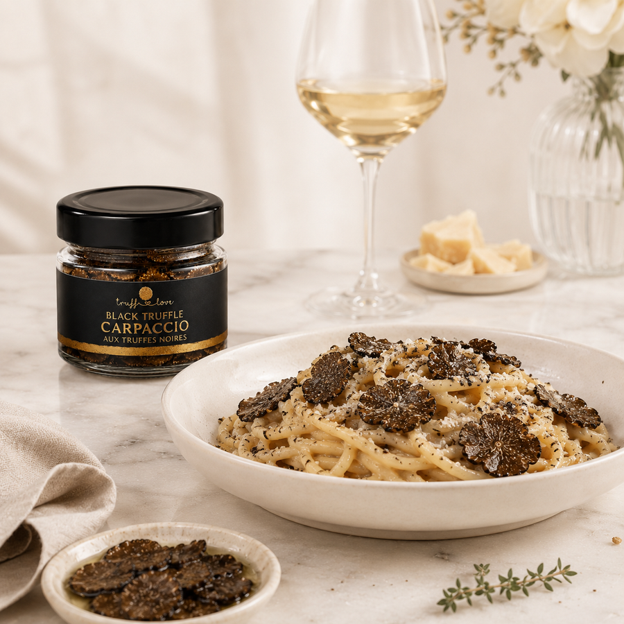 Black Truffle Carpaccio Cacio e Pepe