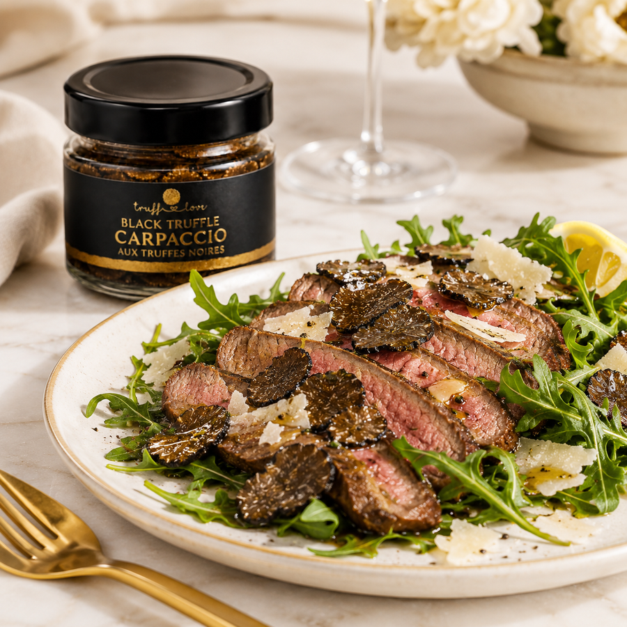 Black Truffle Carpaccio Steak & Arugula Salad