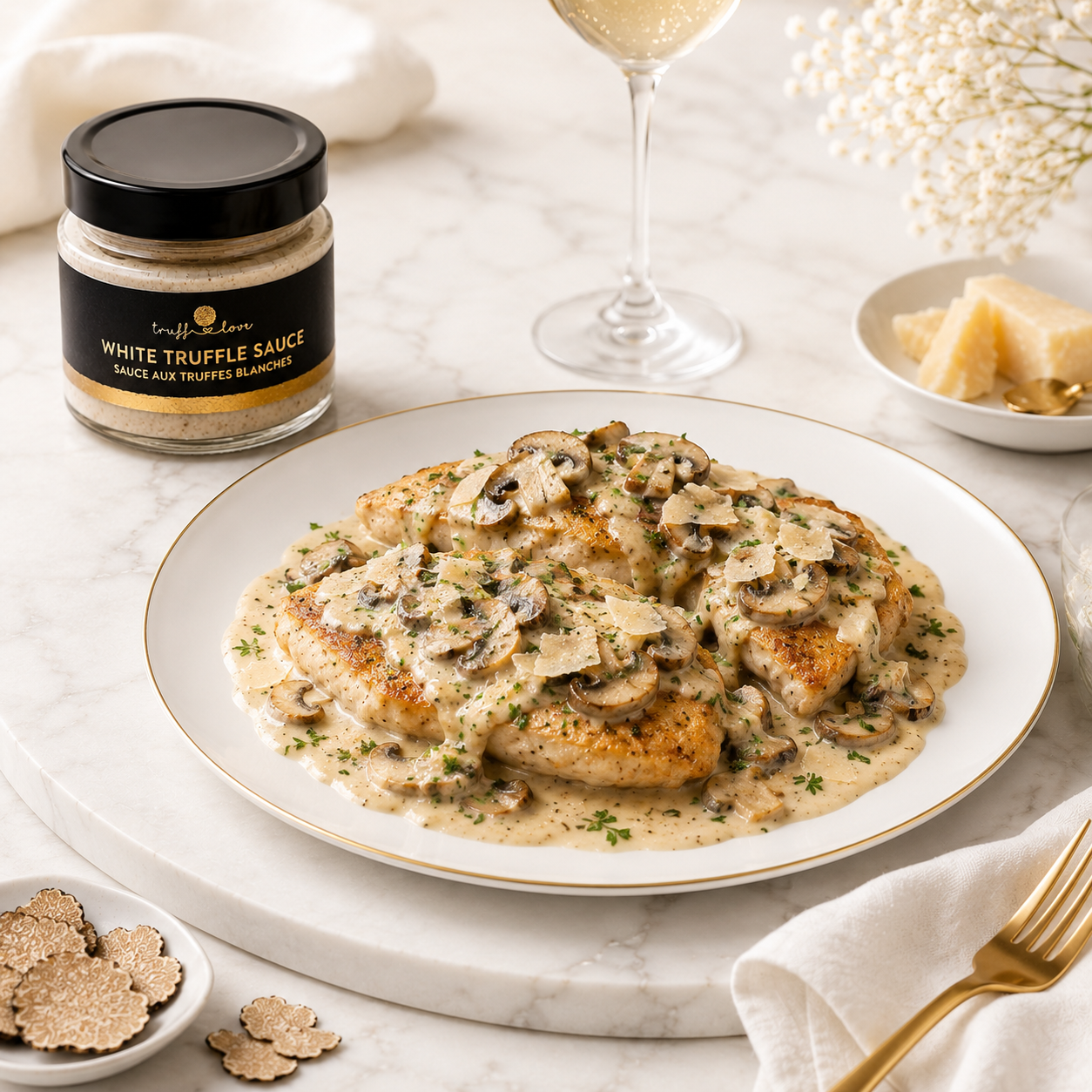 White Truffle Creamy Mushroom Chicken